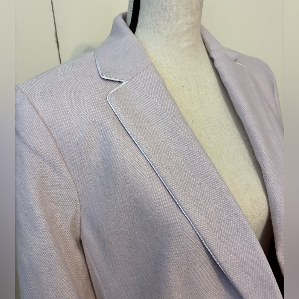 Linen Blend Lilac Herring Bone Jacket from Ann Taylor - Picture 6 of 14